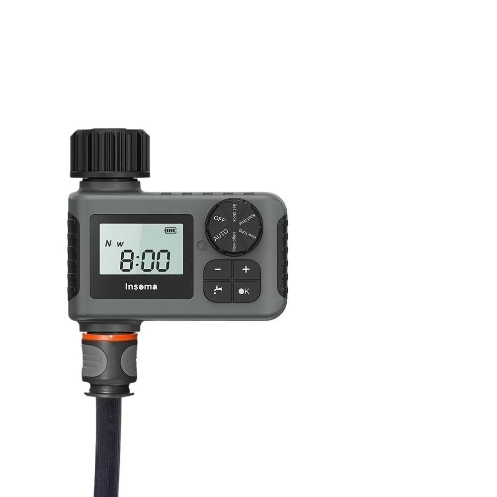 Water Timer LCD IPX7 Sistema di irrigazione da giardino intelligente | Temporizzatore di irrigazione automatico con display LCD for sistemi da giardino.(NPT with button)