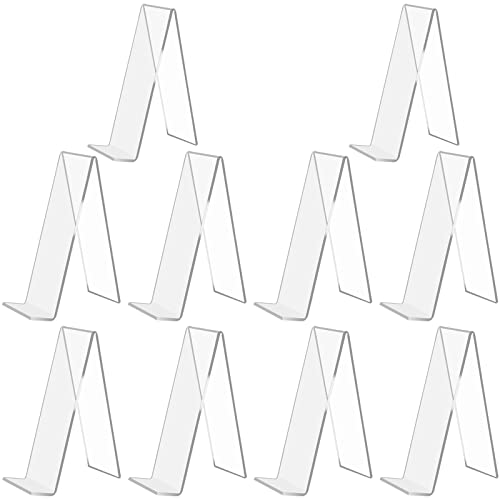 SWAWIS 10 Pièces Support Livre Acrylique Presentoir Livre 15,5 x 11,5 x 5 cm Chevalet livre Transparent Porte livre Presentoir Livre Plexiglas Serre Livre...
