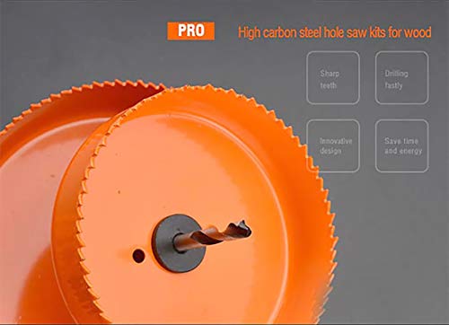 Image of Harden 11 Pieces Professional Hex Hole Saw Blade Bit Cutter Kit For Wood (19-64Mm) High Carbon Steel, Teeth Treated With Hardened Heat- 610546