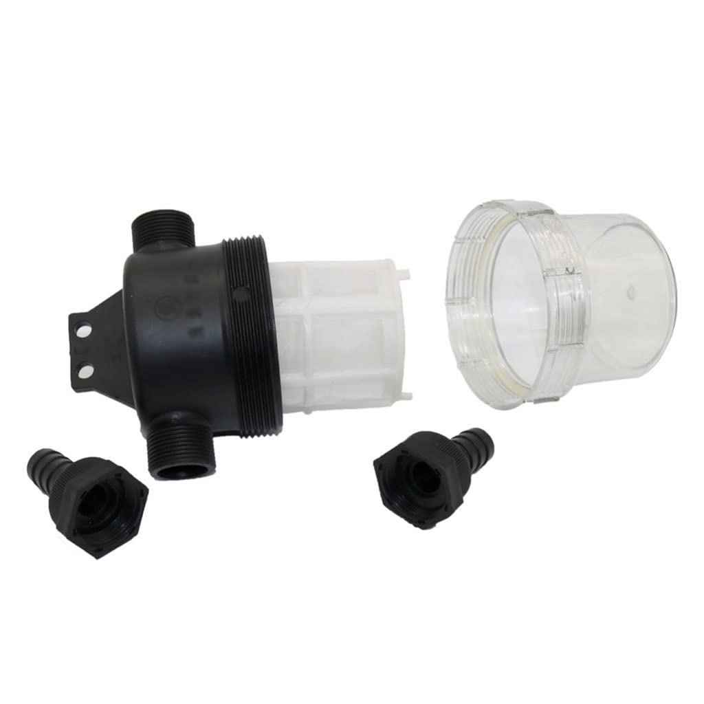 Filtros para tuberías Filtro de bomba agua alto caudal for hidrolimpiadoras (20 mm y 25 mm), prefiltro transparente malla 40 for riego jardines uso agrícola(20mm)