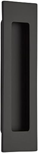 Emtek, Moderno rectangular, tirador empotrado, 1-3/4" x 6", negro plano