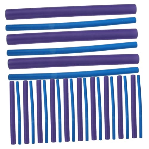 ADOCARN 20 Piezas rizador rodillo de cabello varillas para el cabello rodillos bucle de pelo bigudí curly hair varillas para rizar cabellos ondulados rizos sin calor vara rulos caucho