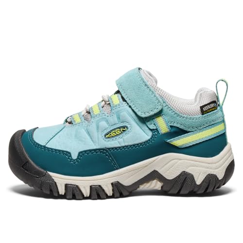 KEEN Unisex-Child Targhee 4 Low Height Durable Comfortable Waterproof Hiking Shoes, Reef Waters/Daiquiri Green, 1 CA by KEEN - Image 3