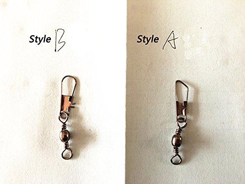 Ewanda store 100 pcs Barrel Swivel Bearing with Safty Snap Connector Solid Rings Pin Fishing Connectors,Style A,Size:#16,Length:2.0cm