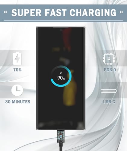 SZGUDULO 45W Super Fast Charger 10FT USB C Charger for Samsung Galaxy-Black - image 3