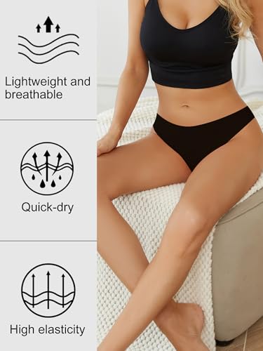 Seamless Thongs for Womens Underwear Sexy Panties for Ladies No Show Invisible Breathable Low Rise 6 Pack2
