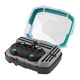 wolfcraft Universalbohrer-Set mit accumobil Bohrhilfe I 1000000 I Das praktische Einsteiger-Set zum Bohren senkrechter Löcher - mit Bohrbuchsen und Positionierungslinien, inklusive 5Universalbohrern