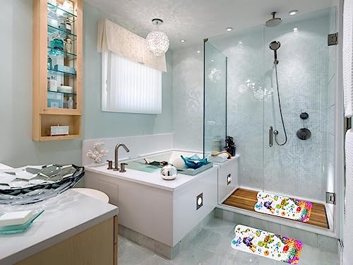 Rutschfeste Badematte für Innenbadewanne für Kinder, Cartoon-Meerestier-Badewannenmatte, Duschmatte, Badezimmermatte, rutschfest, mit Saugnapf, maschinenwaschbar, lang, 100 x 40 cm, Schildkröte