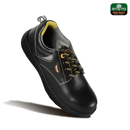 Image of Woodland Men Leather Safety Shoes