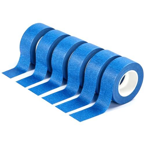 Image of VOISEN 6 Packs Painters Tape, Blue Painters Tape, 1 Inch Wide (0.94 in x 22 Yds), Masking Tape for Multi-Purpose, Masking Tape Bulk,DIY Artist Craft Arts, Decoration, Drafting, No Residue
