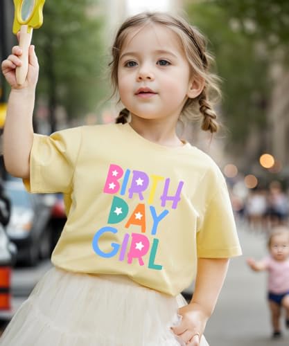 Image of Birthday Girl Shirt 2nd 3rd 4th 5th 6th 7th Girls Birthday Tshirts Cotton Short Sleeve Tee Tops Outfit