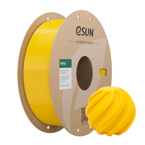 eSUN Upgraded PETG+ Filament 1KG,High Toughness and Heat Resistance, Yellow