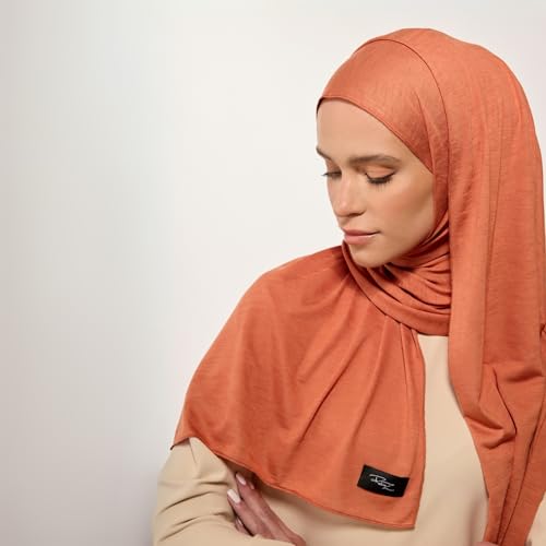 Signature Jersey Hijab Shawl-Burnt Rust, Crafted from 100% Natural Viscose, Soft Breathable & Skin Safe3