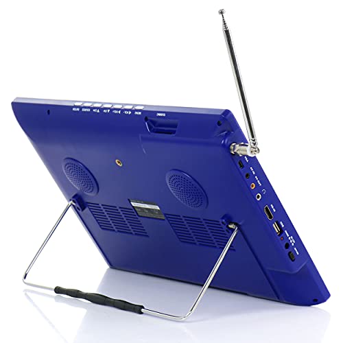 Image of Trexonic Portable Rechargeable 14 Inch LED TV with HDMI, SD /MMC, USB, VGA, AV in /Out and Built-in Digital Tuner, Blue