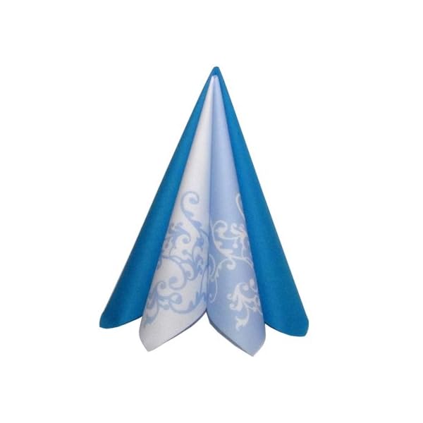 Servietten Pomp blau-weiß Tischdeko Hochzeitsdeko Servietten falten 50Stk 40x40cm – Bild 4