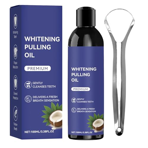 Oil Pulling Denti | 100ml Con Puliscilingua | Sciacquo Quotidiano - Collutorio Naturale Al Cocco E Menta Per Alito Fresco, Delicato, Facile Da Usare A Casa, Ufficio O In Viaggio