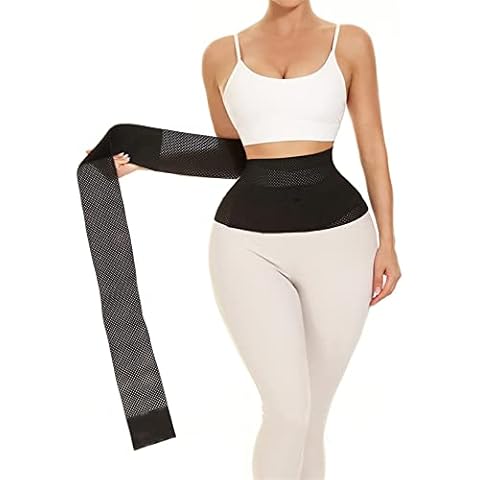 SEXYWG Womens Waist Trainer Wrap Belt Tummy Control Waist Cinchers Trimmer Women Lumbar Snatch Me Up Bandage Wrap Postpartum Recovery Corset Extra Firm Shapewear Slimming Body Shaper (Black, S/M) Cover