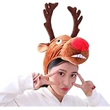 Edostree トナカイ コスプレ帽子 トナカイ キャップかぶり物 サンタ 鹿 着ぐるみ クリスマス 仮装 写真撮影 パーティー グッズ NLMZ-01