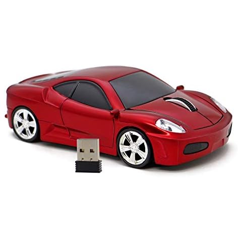 DAY DAY HAPPY Ratón de Ordenador USB 2,4 GHz Coche de Carreras ratón inalámbrico 3D Ratones ópticos Cover