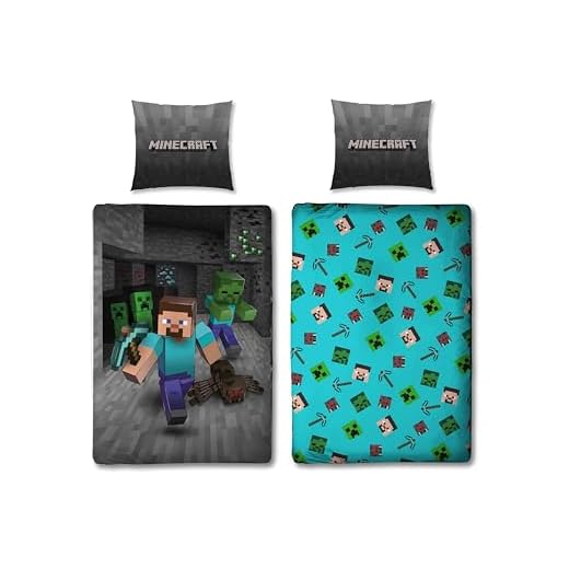 Halantex Minecraft Bett Set Kakteen die rennen Cactus Baumwolle Bettbezug 140x200cm Und Kissenbezug 70x90cm Original 8 Wende Bettwäsche-Set Minecraft | 135x200 cm + 80x80 cm | 100% Baumwolle | grün rot | Motiv Dynamit TNT Zombie Creeper
