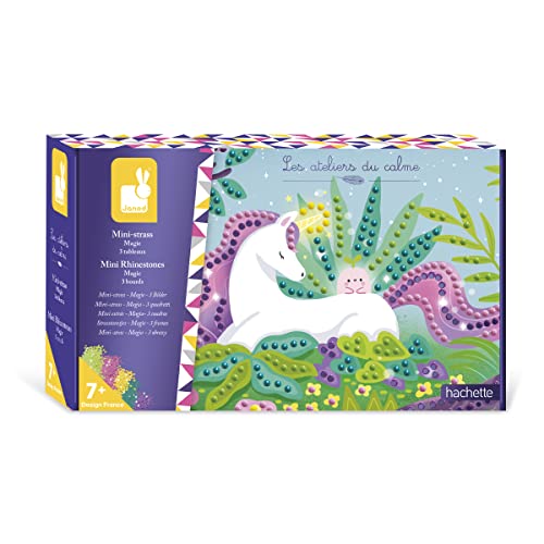 Janod - Coffret Mini-Strass à Coller - Thème Magie - Les Ateliers du Calme - Kit Loisir Créatif Enfant - Apprentissage Motricité Fine et Concentration - Dès 7 ans,...