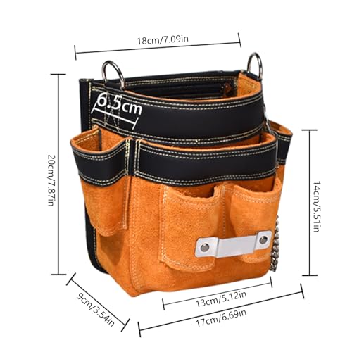 Sac de rangement en cuir durable pour les outils de menuisier et d'électricien - 5