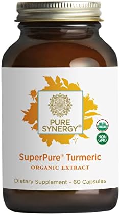 Pure Synergy SuperPure Turmeric Extract | 60 Capsules | USDA Organic | Non-GMO | Vegan | with Curcumin | Highly Bioavailable