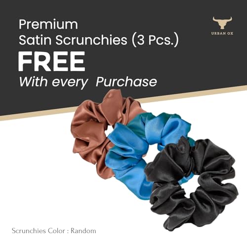 Image of Satin Hair Bonnet for Sleeping | Multi-Use Women and Girls | 3 Scrunchies | 1 Scalp Massager Brush | Anti-Hair-Breakage (Black)