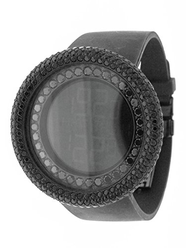Mens 50mm Techno Com Kc Full Case Black Cz Watch