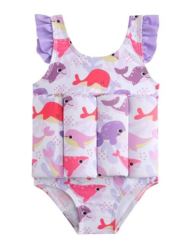 Image of IDOPIP Kids Boys Girls Floatation Swimsuit with Adjustable Buoyancy Baby Float Suit Swim Vest One Piece Swimwear Bathing Suit