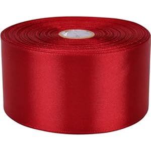 Baocuan Satinband Weinrot, einseitig, 5,1 cm x 45,7 m