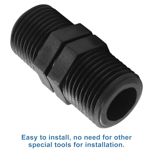 OSVJE 10 Pcs Double Male Pipe Thread Head Pipe Riser, 1/2 Inch MPT Connector Straight Coupling, 1/2 Male to 1/2 Male Coupling for Garden Lawn Irrigation System