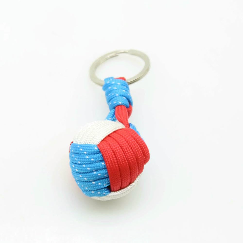Portachiavi in Paracord a Forma di Palla d'Acciaio con Pugno di Scimmia per Sopravvivenza all'aperto autodifesa tattico Corda da Paracadute Ciondolo Portachiavi a Forma di Palla Intrecciata.