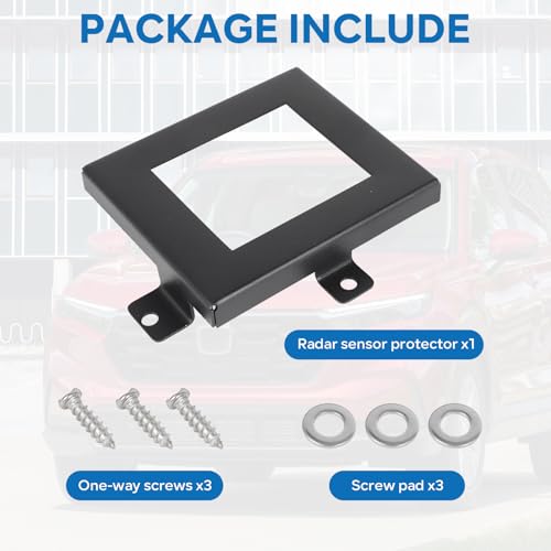 Image of Front Radar Sensor Protector Cover Compatible with Honda CR-V CRV All Models 2023-2025, Vehicle Radar Sensor Protector Cover Accessory for CRV Honda with Screws, Black