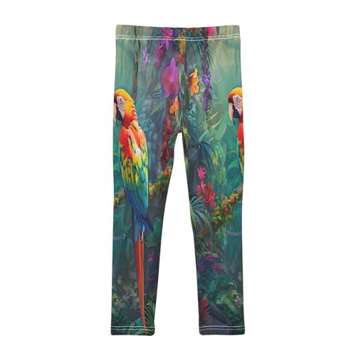 Toddler Girls Leggings Printed Yoga Pants Leggings Parrot on Branch for Kids2