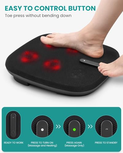 Image of Shiatsu Foot Massager with Heat, Nekteck Electric Kneading Feet Massage Machine for Circulation and Neuropathy Plantar Fasciitis Pain Relief, Home Office Use, Gifts for Women Men Mom Dad Birthday Gift