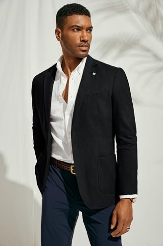 Image of PJ PAUL JONES Mens Casual Blazer Lightweight Linen Sport Coat 2 Button Unlined Suit Jackets