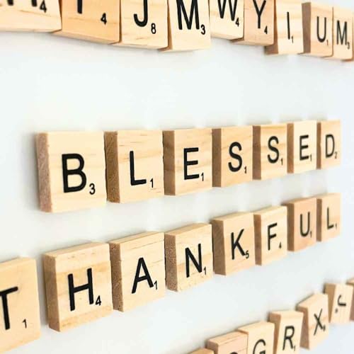 Yj Premiums WOODEN LETTER MAGNETS 52PC 52 Pc Wood Magnetic Letter Tiles Magnets | Big Large Square Wooden Alphabet Letters Tile Magnet Pieces For Fridge Refrigerator Wall thumb #2