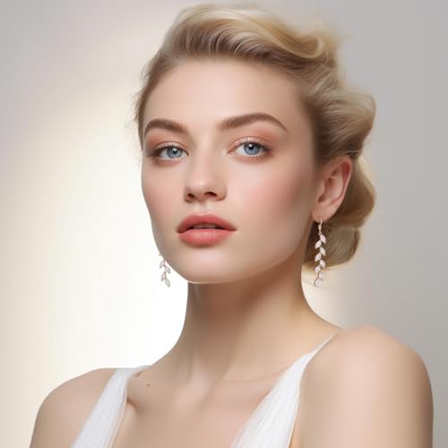 Cubic Zirconia Wedding Earrings for Bridal Bridesmaid Rhinestone Dangle Earrings Crystal Drop Earrings for Women Prom Party Jewelry Gifts2