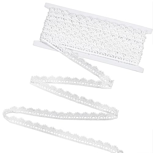 Lace Ribbon, 1/2''×10 Yards White Crocheted Lace Trim Vintage Lac...
