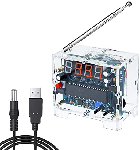 Kit Ricevitore Radio FM Fai-da-te Seamuing Digitale Altoparlante Wireless Regolabile 76MHz-108MHz con Cavo di Alimentazione Facile da Montare per L’apprendimento Della Saldatura e Principiante Adulto