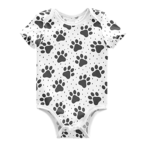 Image of Emelivor Pet Paw Animal Baby Boy Girl Bodysuits Short Sleeve Unisex Newborn Outfit Clothes Bodysuit Jumpsuit Infant Romper for Babies 0-24 Months