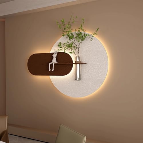 Tableau lumineux en grès avec plantes pour éclairer une entrée ou chambre