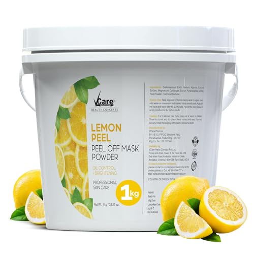 Image of Vcare Jelly Lemon Peel Off Mask For Facials Skincare |Face Mask Powder 1Kgs - Facial Skin Care Product for Women Smoothing, Moisturizing, Cleansing and Refreshing|Suits All Skin Types