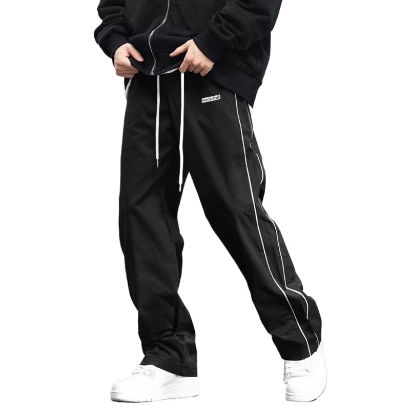 Men's Harajuku Street Drawstring Sports Pants Retro Casual Ankle Strap Sports Pants