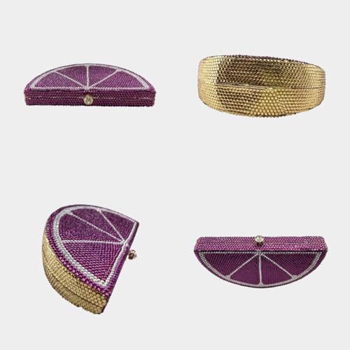 Image of Women Cute Fruit Evening Clutch Sparkling Rhinestones Purse Crystal Banquet Prom Shoulder Bag