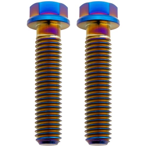 Image of Tusk Titanium Bolt M8 x 35mm x 1.25 Pitch 2 Pack Hex Flange 10mm Head and T40 Burnt Blue 45% Lighter (2 Packs) (M8 x 35mm)