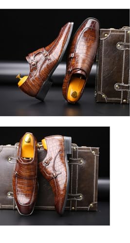 Men's Dress Shoes Oxfords are Worn with Classic Modern Dress Leather Shoes and Casual Loafers (Brown,7.5)4