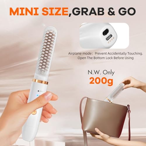 Cepillo alisador inalámbrico para cabello rizado y grueso miniatura 6