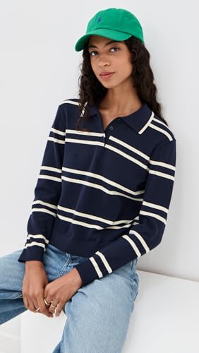 State & Lake Women's Long Sleeve Striped Polo2